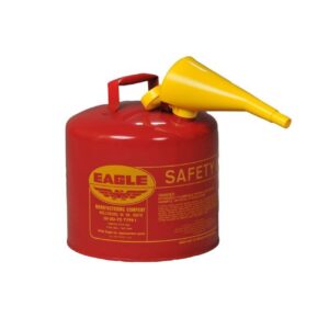 Recipiente galvanizado con embudo para combustible
